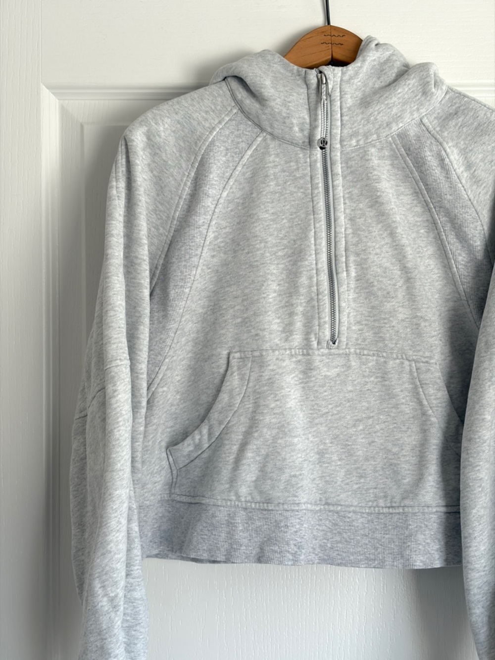 Lululemon Light Gray Scuba Oversized Half Zip Hoodie